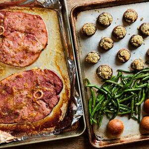 Sheet Pan Holiday Ham Dinner