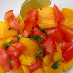 Simplified Mango and Tomato Salad