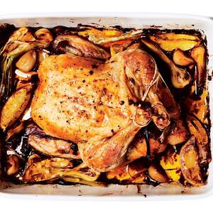 Slow-Roasted Chicken With All the Garlic