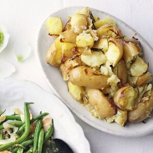 Smashed rosemary potatoes