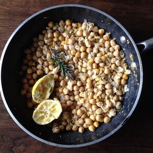 Smashed Chickpeas with Rosemary & Garlic