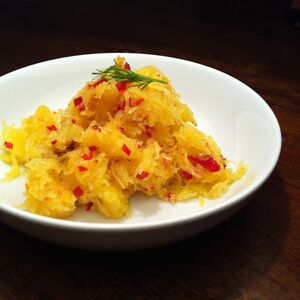 Spaghetti Squash with Garlic and Chili