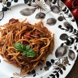 Spaghetti with Porcini and Tomato Sauce