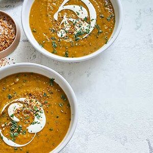 Spiced lentil & butternut squash soup