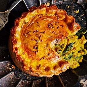 Spiced lentil & spinach pies