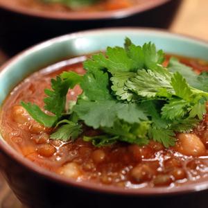 Spiced Chickpea Lentil Soup