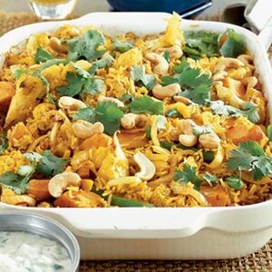 Spiced vegetable biryani