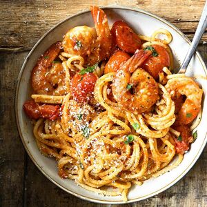 Spicy Tomato Shrimp Spaghetti