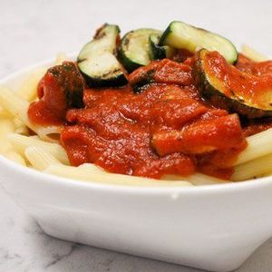 Spicy Tomato Sauce with Sopressata and Charred Zucchini