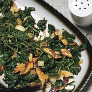 Spinach With Shiitake Mushrooms