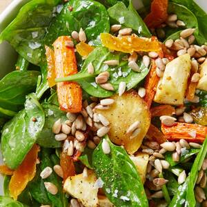 Spinach Salad with Roasted Vegetables and Apricot