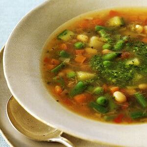 Spring Vegetable Soup With Pesto