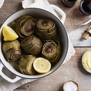 Steamed Artichokes with Garlic Aioli