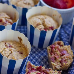 Strawberry Banana Corn Muffins