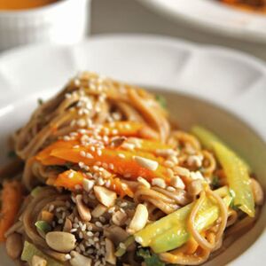 Summer Cold Soba Salad with Mango