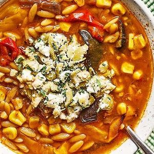 Summery orzo soup