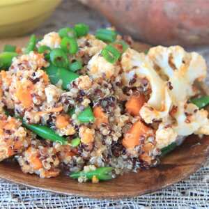 Sweet Potato Quinoa Salad with Spicy Peanut Sauce