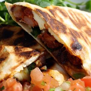 The Secret Ingredient (Chorizo): Two-Cheese Chorizo Quesadillas With Watercress