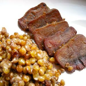 The Nasty Bits: Confit of Pork Tongue with Warm Lentil Salad Recipe