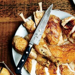 Thyme-and-Garlic Roast Chickens