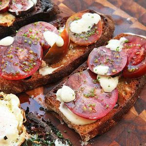 Tomato, Allioli, and Chive Tartine Recipe