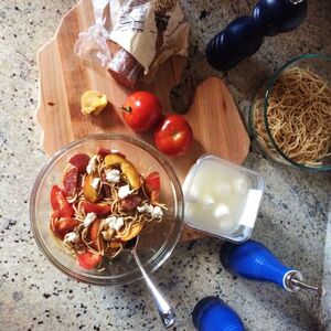 Tomato and Peach Pasta Salad