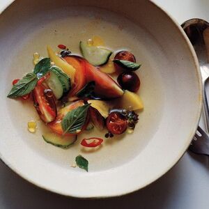 Tomato and Mango Salad with Chiles and Tomato Essence