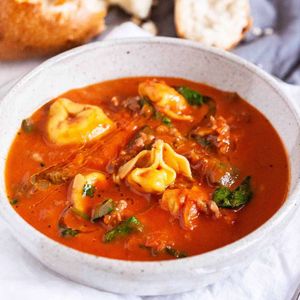 Tomato Tortellini Soup With Italian Sausage