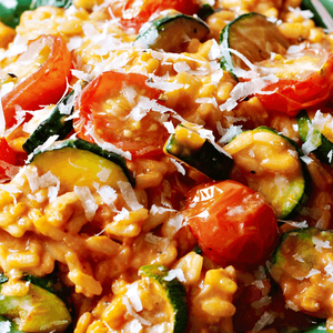 Tomato & courgette risotto