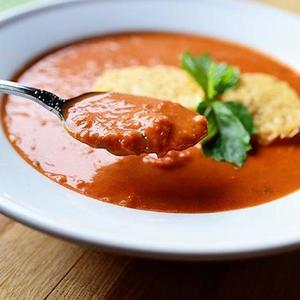 Tomato Soup With Parmesan Croutons