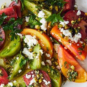 Tomato Salad with Feta and Pistachios