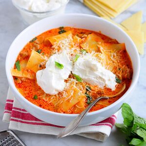 Tomato-Basil Lasagna Soup