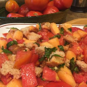 Tomato-Cantaloupe Panzanella