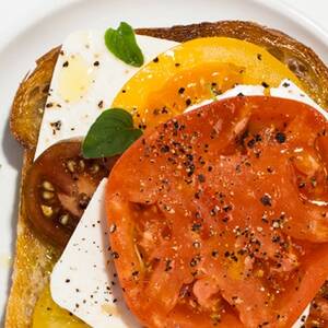 Tomato-Feta Open-Face Sandwich