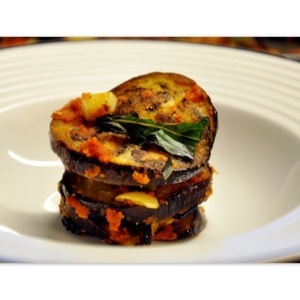 Tomato-Pesto Eggplant Stack