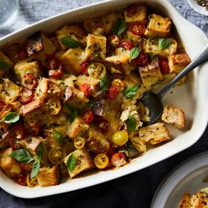 Tomato & Cheddar Bread Pudding