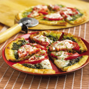 Tomato and Basil Flatbread Pizza