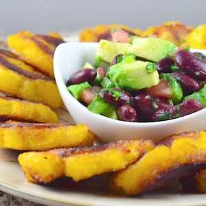 Tostones with Bean Salsa