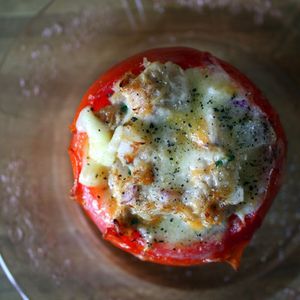 Tuna-fish Stuffed Tomato Melt.