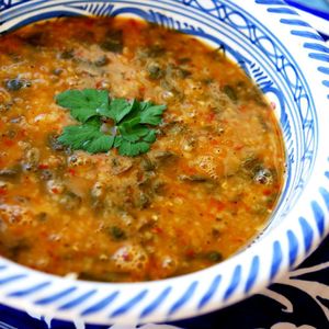 Turkish Lentil Soup with Baby Spinach