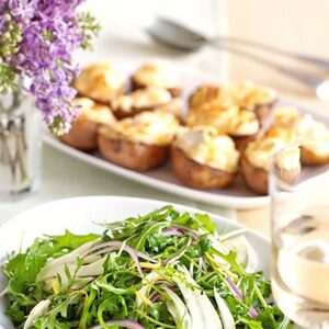 Twice-baked potatoes with goat’s cheese