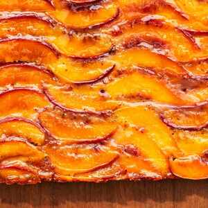 Vegan Peach-Almond Upside-Down Cake