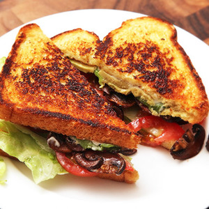 Vegan "B.L.A.T."s: Lettuce, Tomato, Avocado, and Crispy Smoked Mushroom Sandwiches Recipe