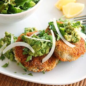 Vegan Chickpea Cakes with Mashed Avocado Recipe