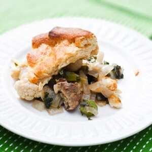 Vegan Sausage, Kale and Cauliflower Potpie