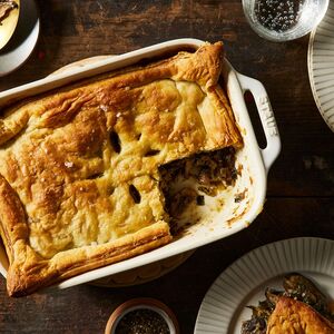 Vegan Mushroom Pie With Melted Leeks & Herbs