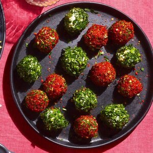 Vegan garlic & herb 'cheese' balls