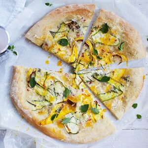 Vegan white pizza