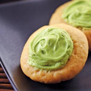 Vegan Matcha Almond Thumbprint Cookies