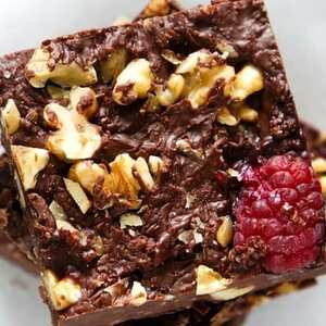 Vegan Raspberry Walnut Mexican Fudge